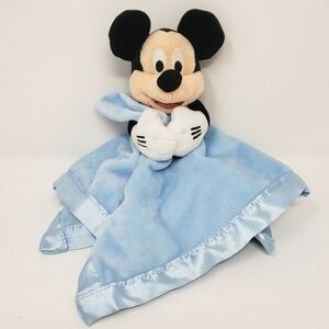 Disney Store Mickey Mouse Security Blanket Rattle Lovey Stuffed Animal